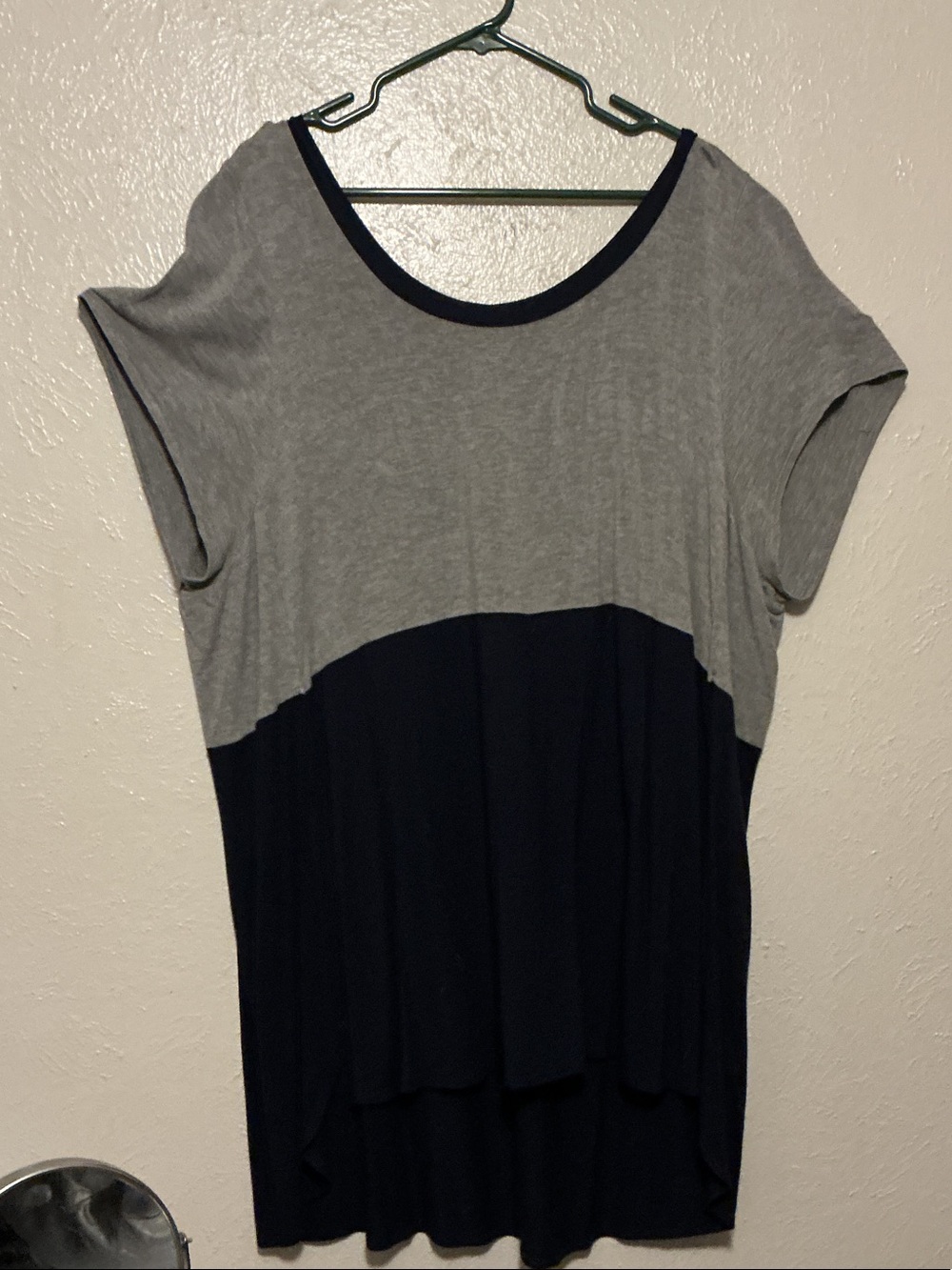Lane Bryant Gray and Black Colorblock Scoop Tunic PLUS SIZE TOP